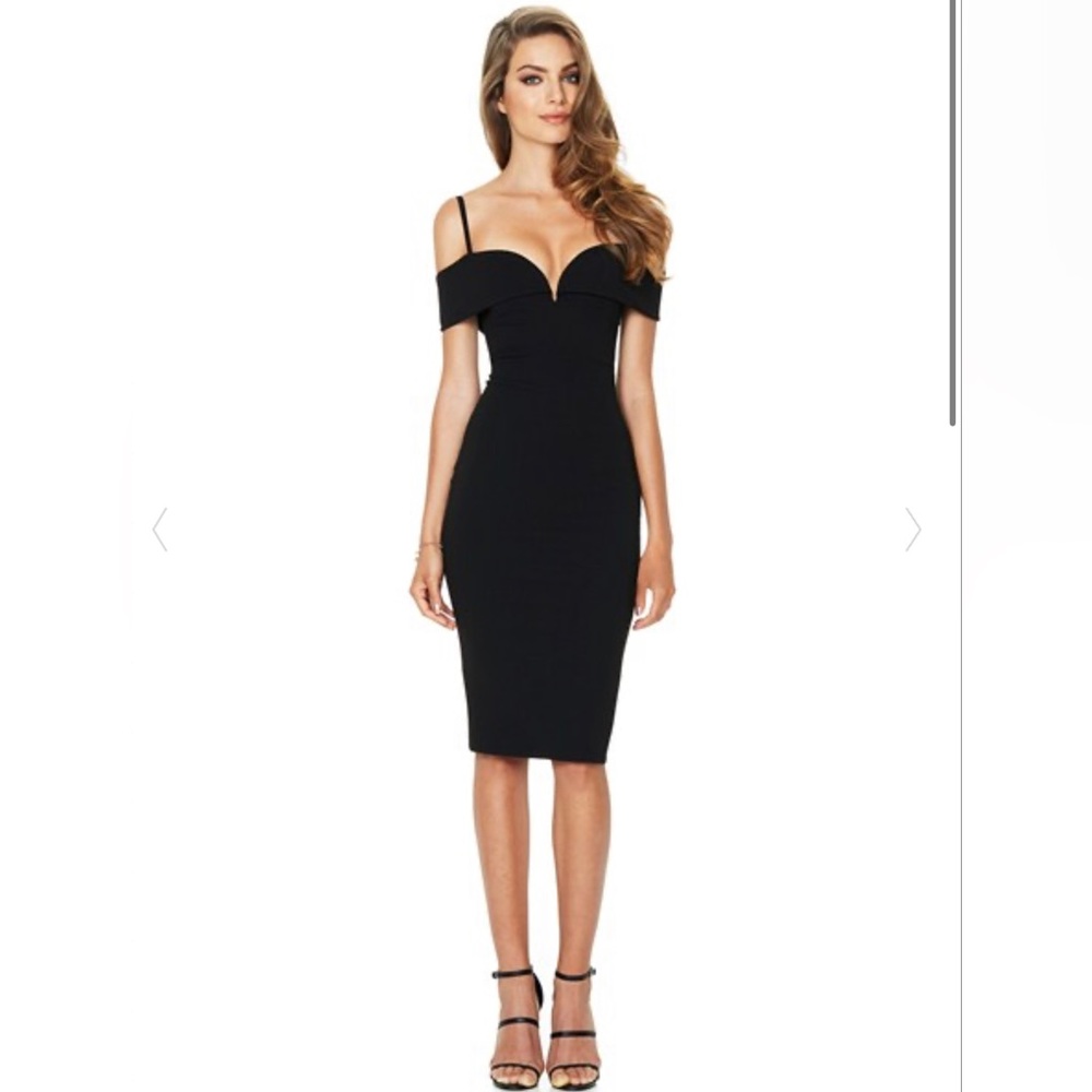 Nookie x Revolve Pretty Woman MIDI dress size small little black dress NWT